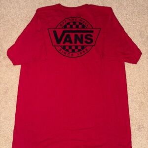 Vans Red Short Sleeve Tee with Checkerboard Logo